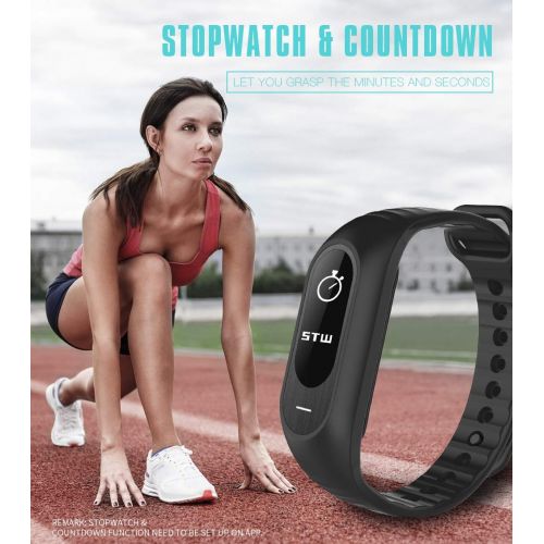  JIANGJIE Smart Wristbands, Smart Band Heart Rate Tracker Fitness Band Smart Band IP67 Waterproof Blood Pressure Monitor for iOS Android
