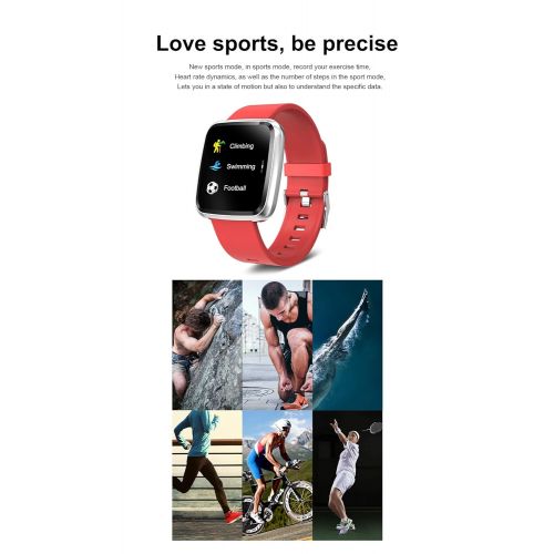  JIANGJIE Smart Watch, Fitness Tracker with Heart Rate Blood Pressure Detection Sleep Monitoring Calorie Smart Reminder IP67 Waterproof