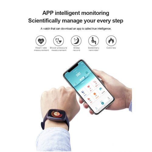  JIANGJIE Fitness Tracker Smart Watch 1.3 Inch Full Touch Screen Multiple Sports Modes IP67 Waterproof with Heart Rate, Blood Pressure, Blood Oxygen Measurement, Smart Reminder, Rem