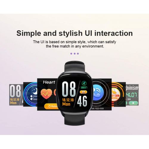  JIANGJIE Fitness Tracker Smart Watch 1.3 Inch Full Touch Screen Multiple Sports Modes IP67 Waterproof with Heart Rate, Blood Pressure, Blood Oxygen Measurement, Smart Reminder, Rem