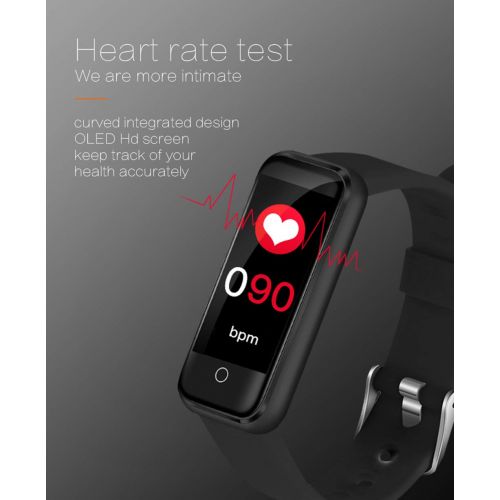  JIANGJIE Smart Bracelet, Fitness Tracker with Heart Rate Blood Pressure Detection Sleep Monitoring Calorie Smart Reminder IP67 Waterproof