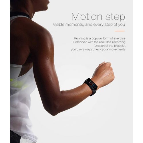  JIANGJIE Smart Bracelet, Fitness Tracker with Heart Rate Blood Pressure Detection Sleep Monitoring Calorie Smart Reminder IP67 Waterproof