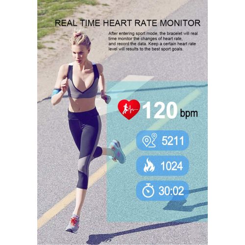  JIANGJIE Smart Bracelet Sports Watch PPG+ECG Cardiogram Multiple Sports Mode with Heart Rate Sleep Blood Pressure Monitor, Message Notification, Health Report, Sedentary Reminder