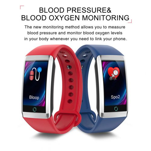  JIANGJIE Smart Bracelet, Bluetooth Sports Watch with Heart Rate Monitor Blood Pressure Measurement Sleep Monitoring Smart Reminder Multiple Sports Mode IP67 Waterproof