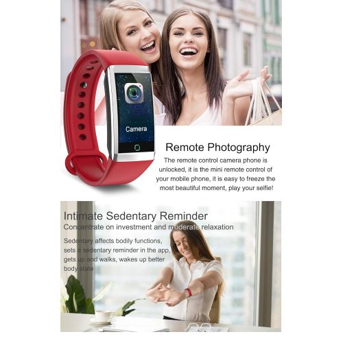  JIANGJIE Smart Bracelet, Bluetooth Sports Watch with Heart Rate Monitor Blood Pressure Measurement Sleep Monitoring Smart Reminder Multiple Sports Mode IP67 Waterproof