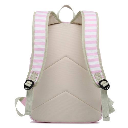  JIANYA School Backpack for Teen Girls Canvas Bookbag Lightweight Laptop Backpacks Travel Daypack (01-Pink)