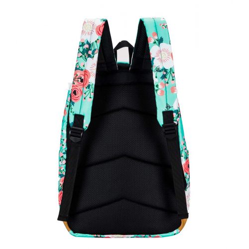  JIANYA School Backpack for Teen Girls School Bags Lightweight Kids Girls School Book Bags Backpacks Sets (01 Light Green/ Floral)