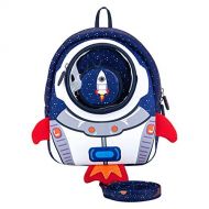 JIEPAI JiePai Toddler Backpack with Safety Harness Leash,Rocket Backpack for Kids Waterproof 3D Cartoon Boys/Girls Backpack,Perfect for Preschool, Daycare, and Day Trips,Age 3-6(Rocket Ba