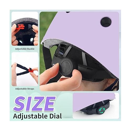  Color Gradient Adjustable Bike Helmet with Knee Pad Elbow Pads Guards,Kids Toddler Boys Girls Child Skateboard Helmet and Pads for Kids 3-5-8-14+Riding Scooter Inline skatings Longboard Roller Skate