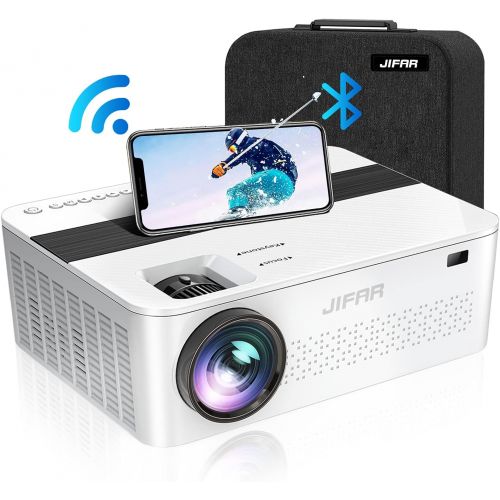  JIFAR HD 1080P 5G WiFi Bluetooth Projector 4K with 450 Display,2022 Upgraded 10000 Lumen 4K Projector for Outdoor Movies,Support 4k,Dolby,Zoom,Correct Keystone ,Compatible W/ TV Stick,iO