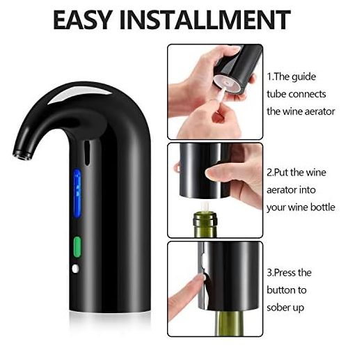  [아마존베스트]JIFAR Electric Wine Aerator Pourer, Stopper Multi-Smart Automatic Wine Dispenser - Premium Aerating Pourer and Decanter Spout - wine preserver