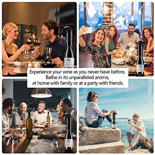  [아마존베스트]JIFAR Electric Wine Aerator Pourer, Stopper Multi-Smart Automatic Wine Dispenser - Premium Aerating Pourer and Decanter Spout - wine preserver