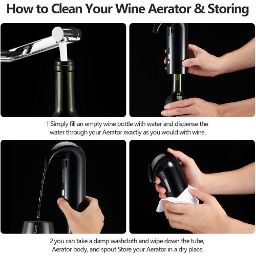  [아마존베스트]JIFAR Electric Wine Aerator Pourer, Stopper Multi-Smart Automatic Wine Dispenser - Premium Aerating Pourer and Decanter Spout - wine preserver