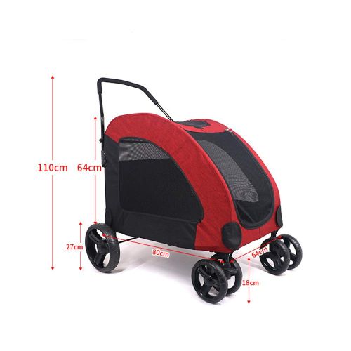  JIGAN Pet Stroller, Pet Gear Stroller, Cat/Dog Easy Walk Folding Travel Carrier,Easy One-Hand Fold, Strong and Stable