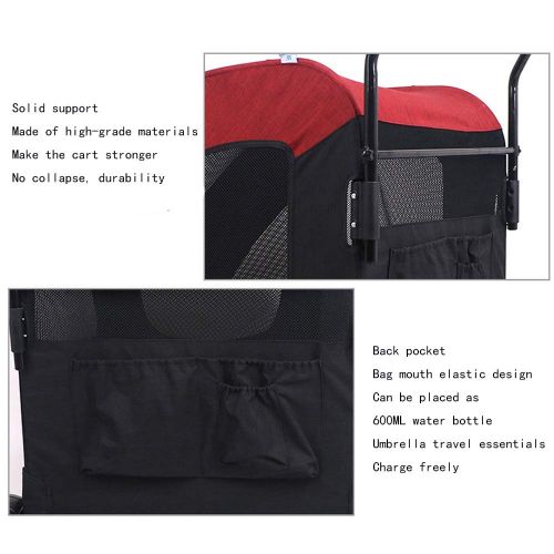  JIGAN Pet Stroller, Pet Gear Stroller, Cat/Dog Easy Walk Folding Travel Carrier,Easy One-Hand Fold, Strong and Stable