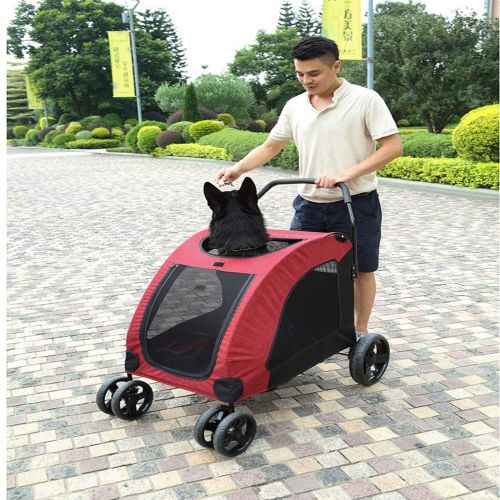  JIGAN Pet Stroller, Pet Gear Stroller, Cat/Dog Easy Walk Folding Travel Carrier,Easy One-Hand Fold, Strong and Stable