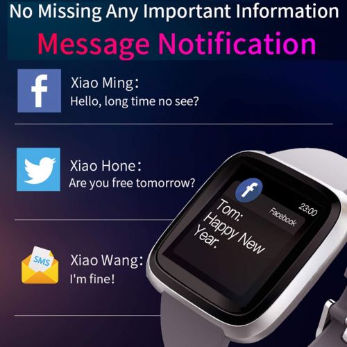  JIHUIA Activity Fitness Tracker Smart Watch,Metal HD Screen Heart Rate Monitor/Blood Pressure Monitor/Pedometer/Sleep Monitor Compatible for iOS/Android Women Men