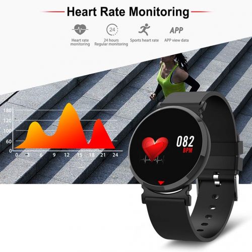  JIHUIA Waterproof IP68 Fitness Tracker,HD Screen Smart Watch Take a Photo Heart Rate Monitor Bracelet,Sleep Monitor Step Counter Compatible with Android iOS Women Men Kids
