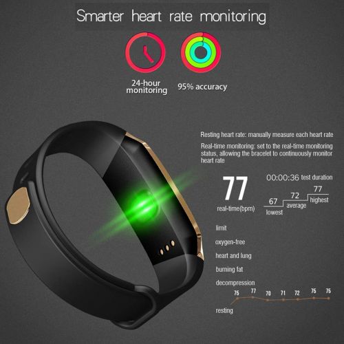  JIHUIA Activity Heart Rate Bracelet Sleep Monitor Fitness Tracker,Smart Watch Bluetooth Call Remind Calorie Counter for Android or iOS Smartphones Women Men