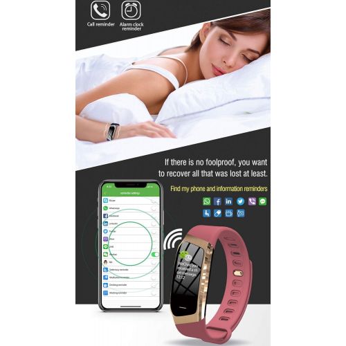  JIHUIA Activity Heart Rate Bracelet Sleep Monitor Fitness Tracker,Smart Watch Bluetooth Call Remind Calorie Counter for Android or iOS Smartphones Women Men