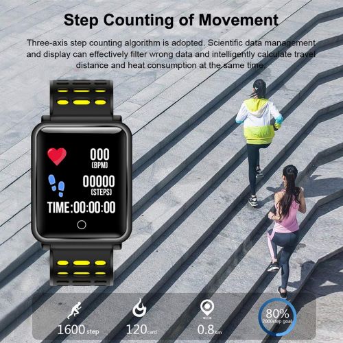  JIHUIA Fitness Tracker Activity Smart Watch Heart Rate Sleep Monitor Calorie Counter,IP68 Waterproof Sports Men Women Compatible for Android iPhone