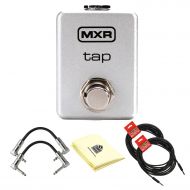 JIM DUNLOP Dunlop MXR M199 Tap Tempo Switch Effects Pedal with 2 Strukture S6P48 R-Angle Patch Cables, 2 Strukture SC186W - 18.6ft Instrument Cables and Custom Designed Instrument Cloth