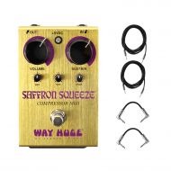 JIM DUNLOP Dunlop Way Huge WHE103 Saffron Squeeze Compressor Effects Pedal With a Pair of Patch Cables and Instrument Cables