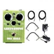 JIM DUNLOP Dunlop WHE207 Way Huge Green Rhino MKIV Mini Effects Pedal With a Pair of Patch Cables, Power Supply, and Instrument Cables