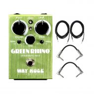 JIM DUNLOP Dunlop WHE207 Way Huge Green Rhino MKIV Mini Effects Pedal With a Pair of Patch Cables and Instrument Cables