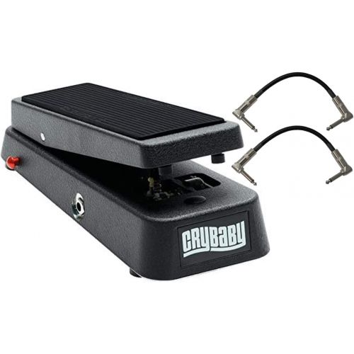  JIM DUNLOP Dunlop 95Q Cry Baby Q Wah Guitar Effects Pedal with Variable-Q Control with 2 R-Angle Patch Cable