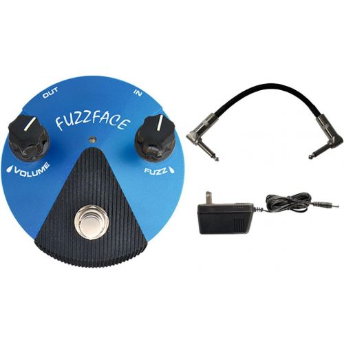  JIM DUNLOP Dunlop FFM1 SILICON FUZZ FACE MINI Pedal w/ 9V Power Supply and Patch Cable