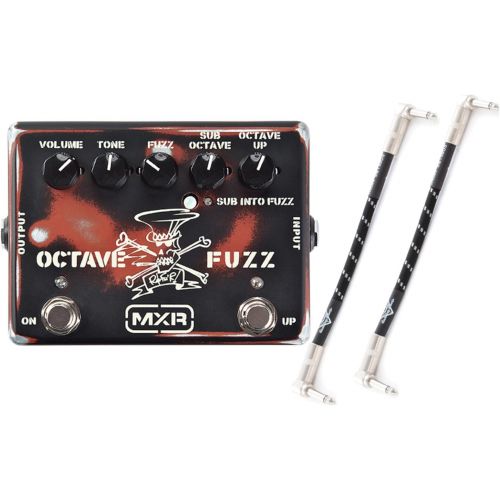  Dunlop SF01 Slash Octave Fuzz Stomp Box Guitar Effects Pedal w/ 2 Patch Cables