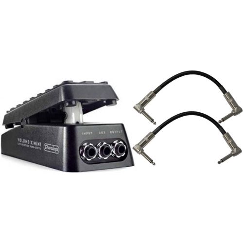  Dunlop Effects Jim Dunlop DVP4 Volume (X) Mini Pedal for Electric Guitars Bundle with 2-Pack of Pedal Patch Cables