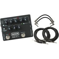 JIM DUNLOP MXR M80 Bass D.I.+ Bass Guitar Preamp Distortion Pedal with Footswitchable Distortion Channel, Noise Gate and XLR Direct Out with 2 Path Cable and 2 Instrument Cable