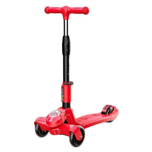  JIN Kinder 2-3-6-14 Jahre altes Kind Anfanger Baby Flash-Pedal Klapprad Dreirad Yo (Farbe : Rot)