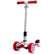 JIN Roller Einzelfussfalten 2-3-6-12 Jahre DREI-Rad Pedal Anfanger (Farbe : Rot)