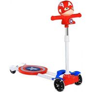 JIN Kinder Falten Roller 2-3-4-5-6 Jahre alt Allrad-Swing-Schere Auto Kleinkind Pedal Auto Frosch (Farbe : Rot)