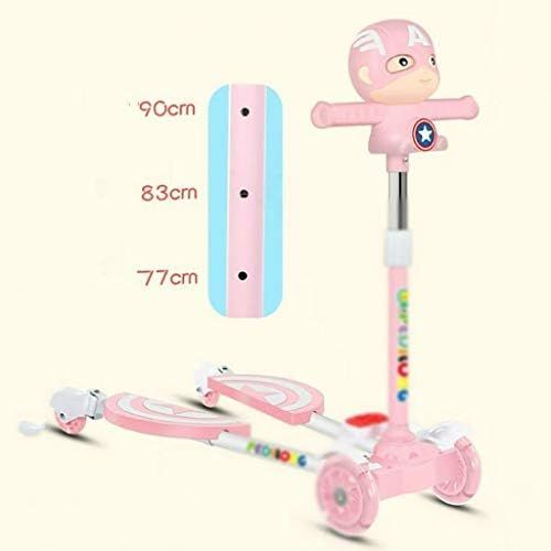  JIN Kinder Falten Roller 2-3-4-5-6 Jahre alt Allrad-Swing-Schere Auto Kleinkind Pedal Auto Frosch (Farbe : Rot)