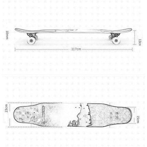  JIN Langes Brett mit Vier Radern Skateboard-Anfanger-Erwachsen-Jugend-Landstrassen-Strasse Fahigkeiten Madchen-Jungen und Madchen tanzen Brett-Fachmann (Farbe : B)