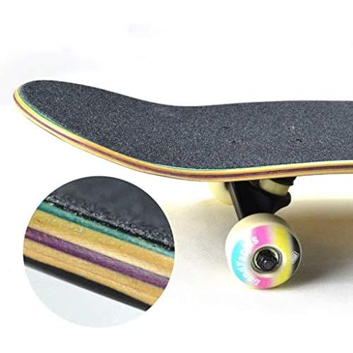  JIN Einsteiger Skateboard Anfanger Jugend Professionelle Street Skills Erwachsene Jungen Allrad Skateboard (Farbe : E)