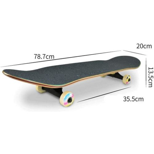  JIN Einsteiger Skateboard Anfanger Jugend Professionelle Street Skills Erwachsene Jungen Allrad Skateboard (Farbe : E)