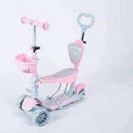 JIN Ein Fuenf-in-Eins-Kind kann einen Roller mit Einem leichten Roller Fahren (Farbe : Rosa)