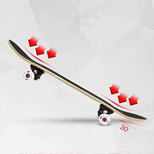  JIN Professionelle Skateboard-Anfanger Erwachsene Jungen und Madchen Jugend Kinder Bilaterale schrage Board Road Vierradern Skateboard (Farbe : F)