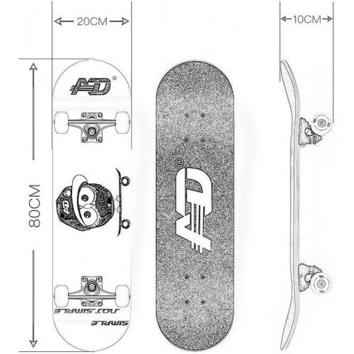  JIN Professionelle Skateboard-Anfanger Erwachsene Jungen und Madchen Jugend Kinder Bilaterale schrage Board Road Vierradern Skateboard (Farbe : F)