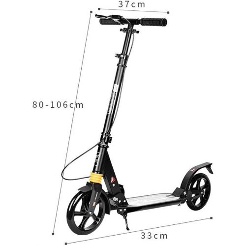  JIN Zweiradiger Roller Faltbarer Erwachsener Doppelter stossdampfender Stadtroller (Farbe : Weiss)