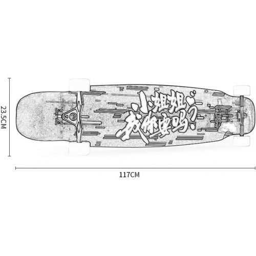  JIN Anfanger-Erwachsener Mann und weibliches professionelles Longboard-Skateboard Vier fahrbare Roller-Buerste Hipboard (Farbe : E)