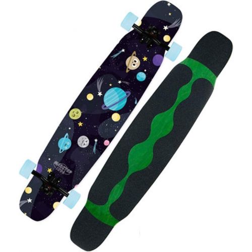  JIN Anfanger-Erwachsener Mann und weibliches professionelles Longboard-Skateboard Vier fahrbare Roller-Buerste Hipboard (Farbe : E)