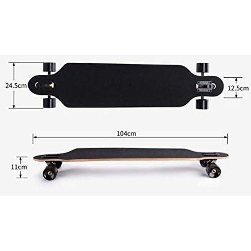  JIN Strassen-Skateboard Skateboard mit Vier Radern Strasse Fahigkeiten Jungen und Madchen tanzen Brett 4 Runden erwachsenes Longboard-Skateboard (Farbe : E)