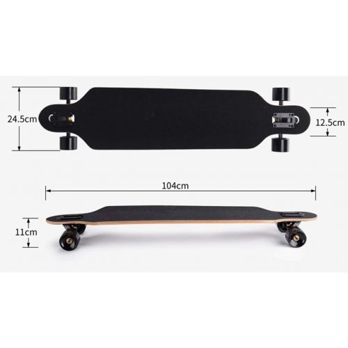  JIN Strassen-Skateboard Skateboard mit Vier Radern Strasse Fahigkeiten Jungen und Madchen tanzen Brett 4 Runden erwachsenes Longboard-Skateboard (Farbe : E)