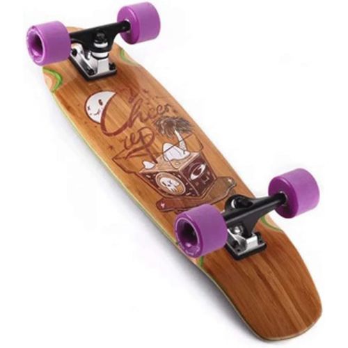  JIN Skateboard Big Fish Board Road Board Strasse Reise Anfanger Erwachsene Maple Small Fish Board (Farbe : Brown)